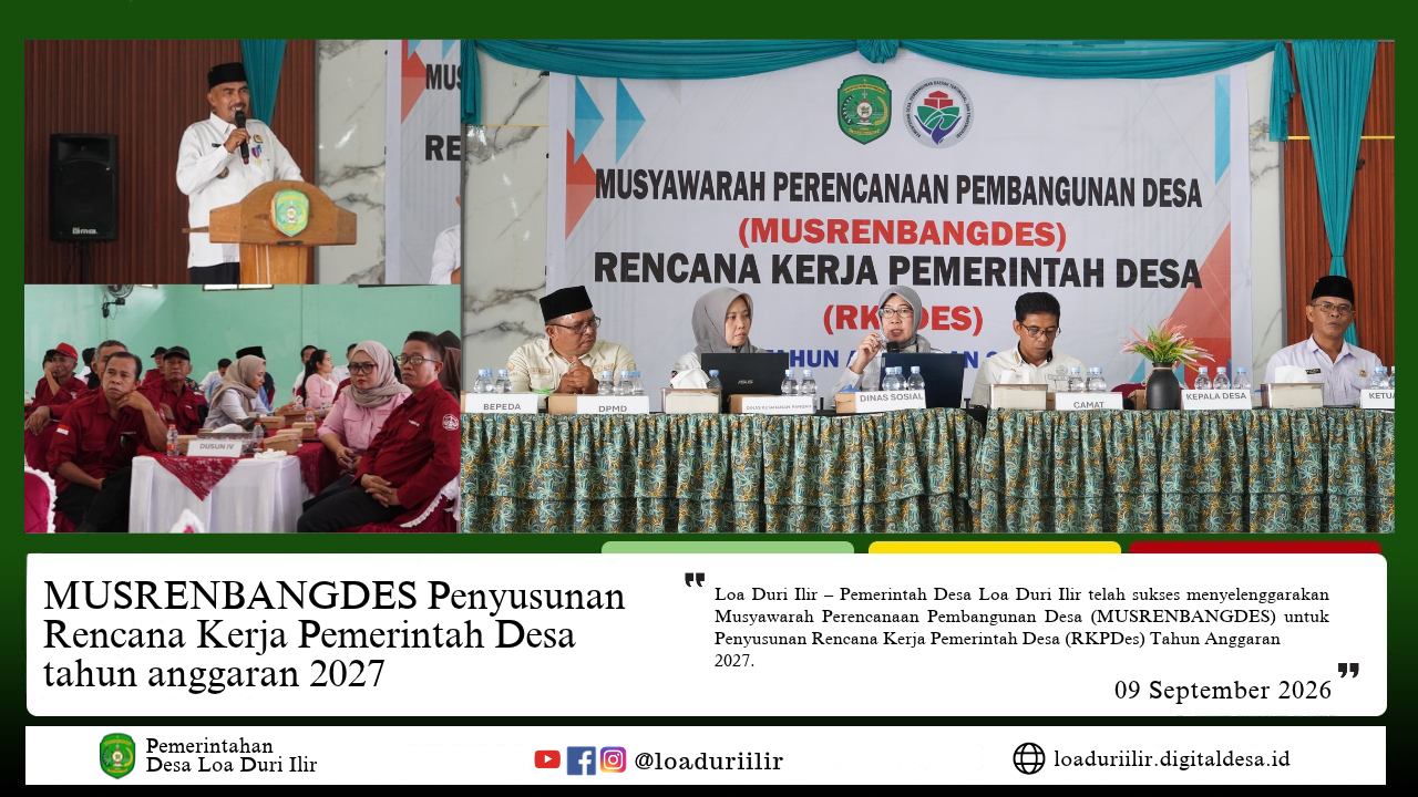 MUSRENBANGDES PENYUSUNAN RENCANA KERJA PEMERINTAH DESA TAHUN ANGGARAN 2027