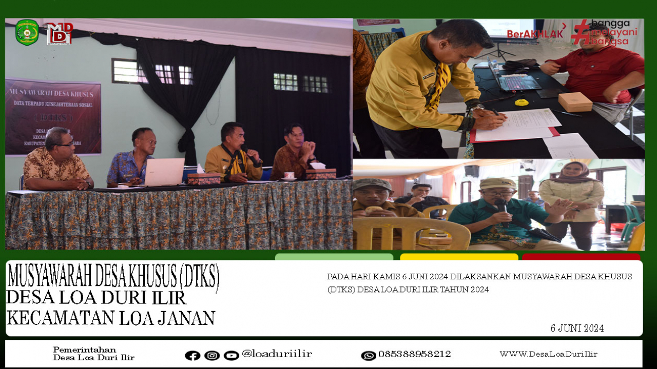 MUSYAWARAH DESA KHUSUS (DTKS) DESA LOA DURI ILIR KECAMATAN LOA JANAN KABUPATEN KUTAI KARTANEGARA