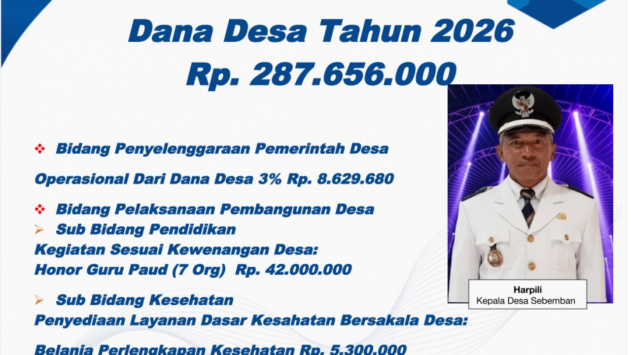 Infografik Dana Desa Tahun Anggaran 2026