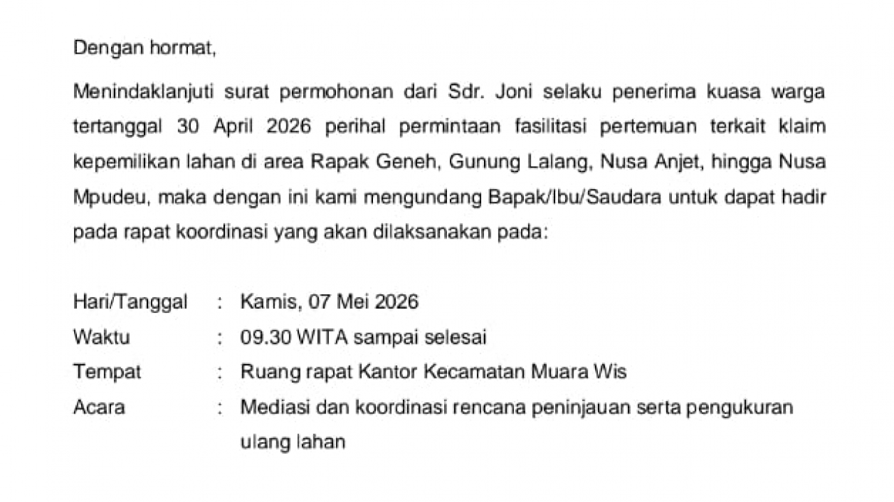 Mediasi Sengketa Lahan di Desa Lebak Mantan Digelar