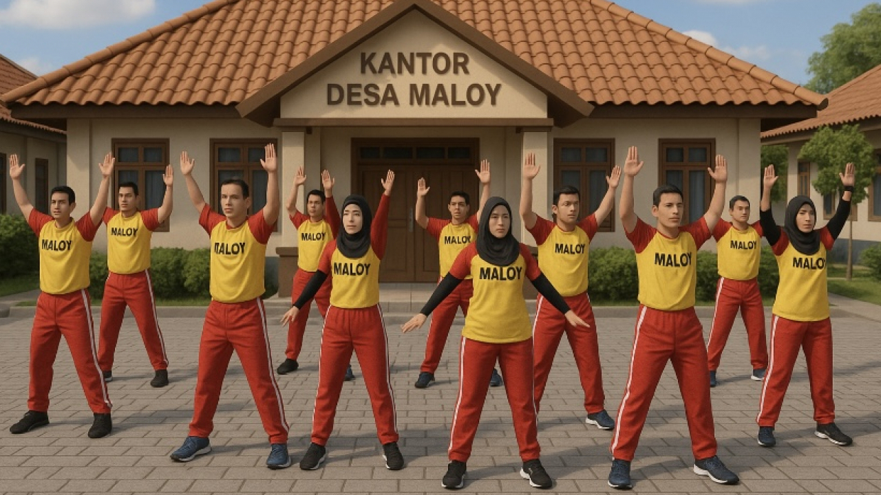 Senam bersama perangkat desa maloy