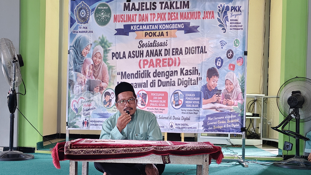 TP. PKK Desa Makmur Jaya gandeng Muslimat NU Ranting Makmur Jaya sosialisasikan Pola Asuh Anak di era digital