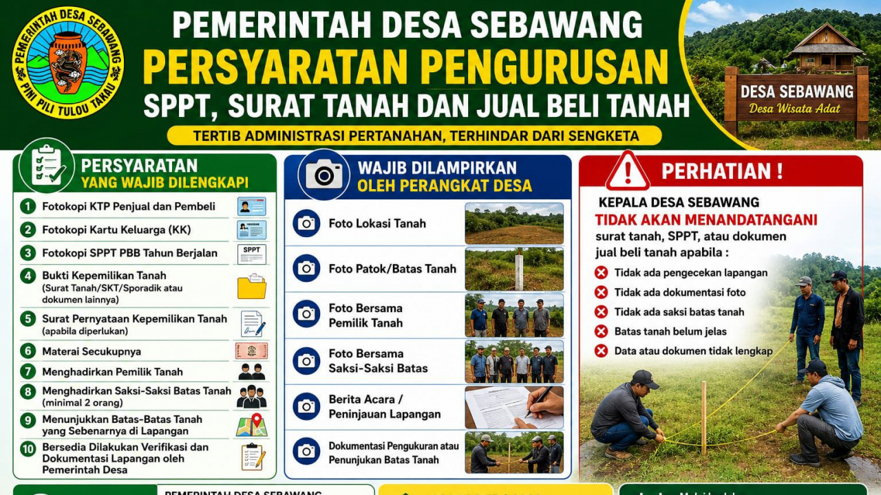 PERSYARATAN PENGURUSAN SPPT,SURAT TANAH DAM JUAL BELI TANAH