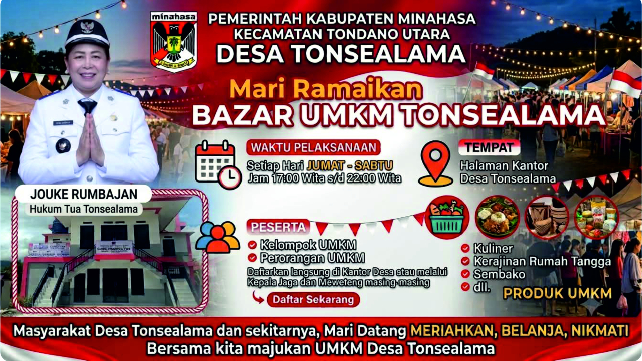 TINGKATKAN EKONOMI WARGA, TONSEALAMA LAKSANAKAN BAZAR UMKM