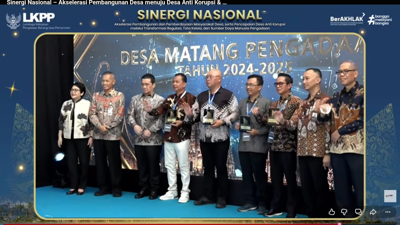 TONSEALAMA TERIMA PENGHARGAAN LKPP RI : DESA MATANG PBJ DESA