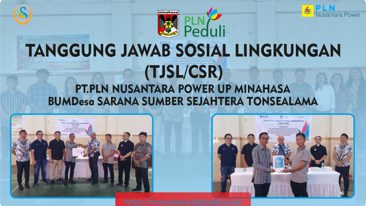 PT.PLN NP SERAHKAN TJSL/CSR KEPADA BUMDesa SSS TONSEALAMA