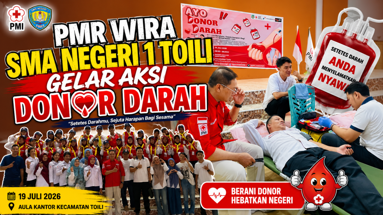 PMR Wira SMA Negeri 1 Toili Gelar Aksi Donor Darah, Kumpulkan 42 Kantong Darah
