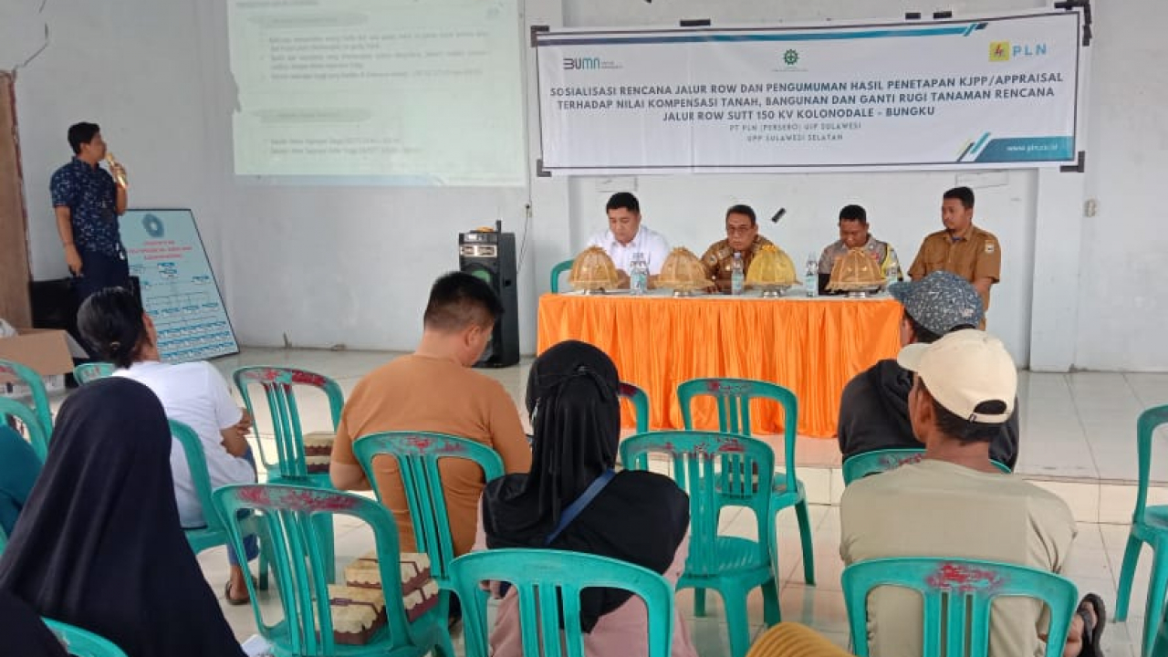 Sosialisasi Rencana Jalur Kabel Row dan Apresiasi Kompensasi di Desa Topogaro