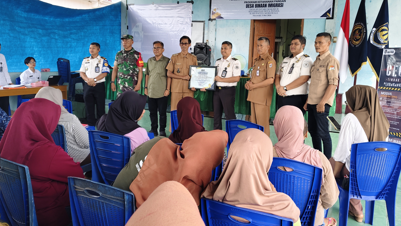 Desa Puntari Makmur Jadi Desa Binaan Imigrasi, Kantor Imigrasi Kelas I TPI Morowali Gelar Sosialisasi TPPO