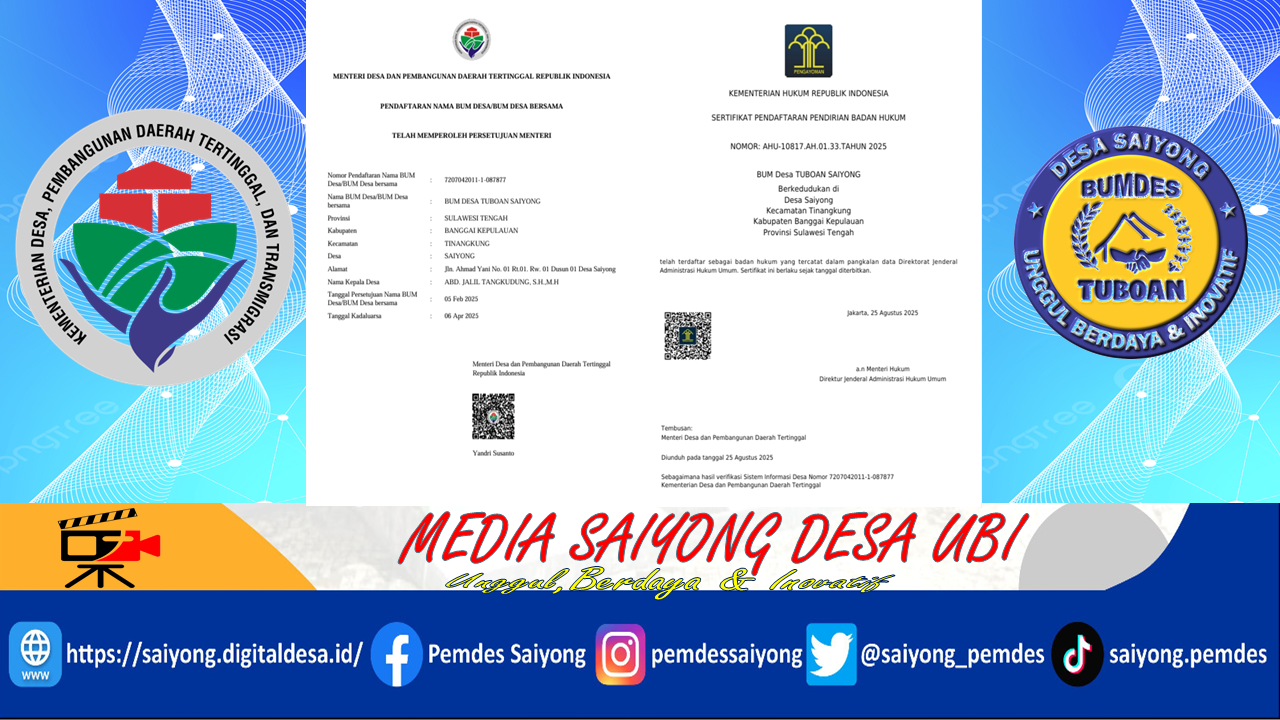 BUM Desa Saiyong Kantongi Sertifikat Badan Hukum