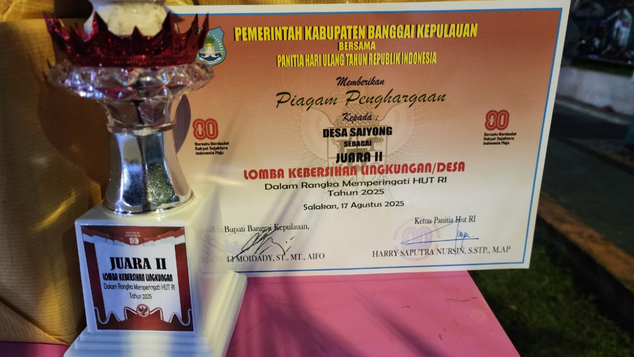 Desa Saiyong  Kembali Raih Juara Ke-2 Lomba Kebersihan Lingkungan pada HUT RI Ke-80
