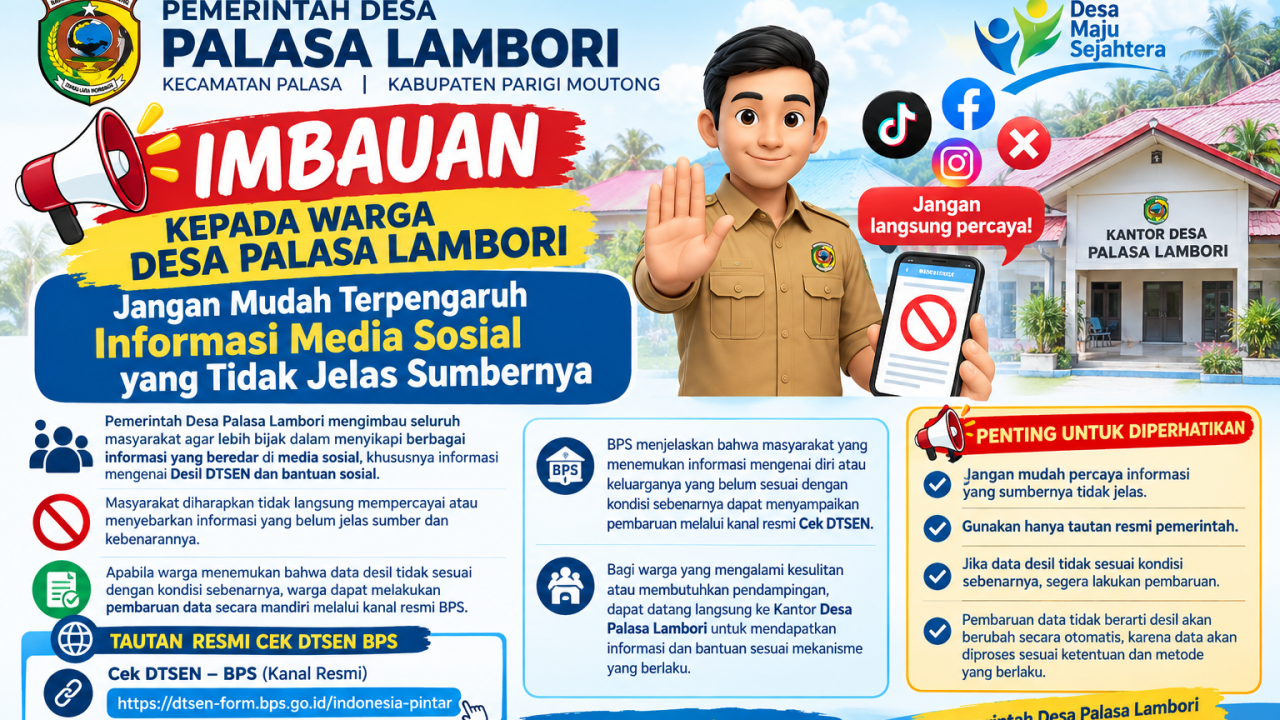 Jangan mudah terpengaruh informasi media sosial yang tidak jelas sumbernya