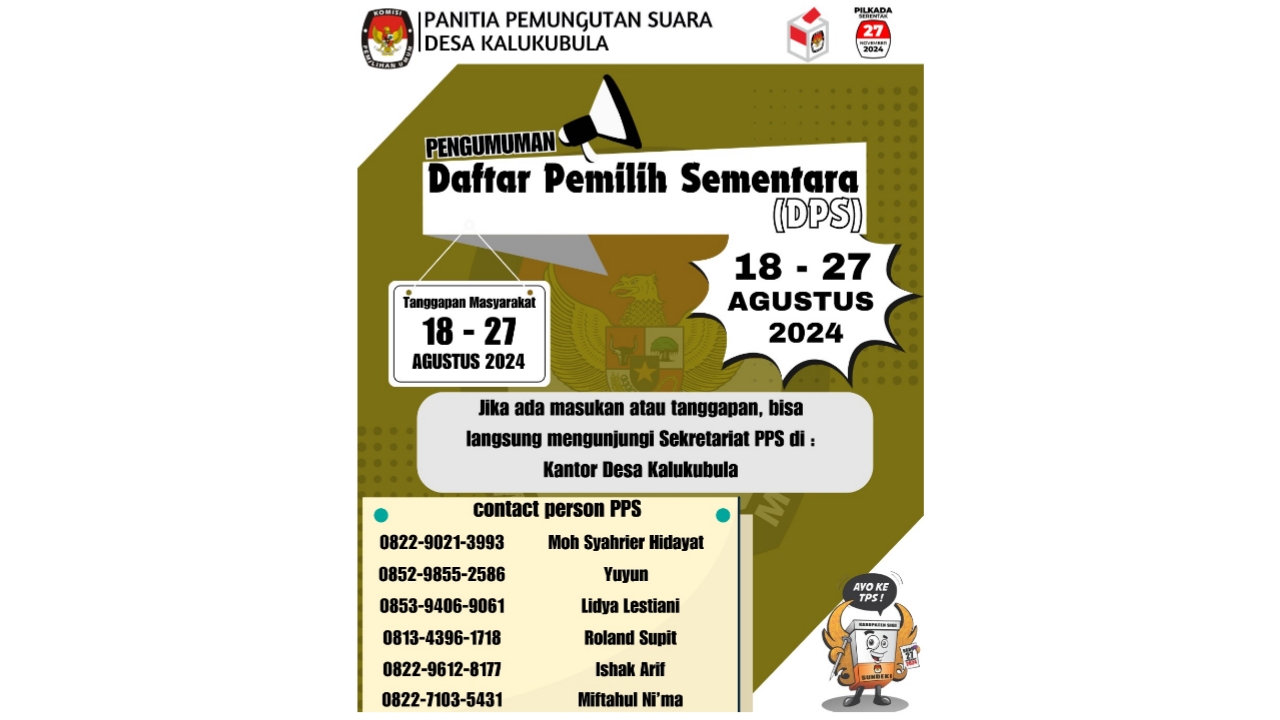 Pengumuman Daftar Pemilih Sementara