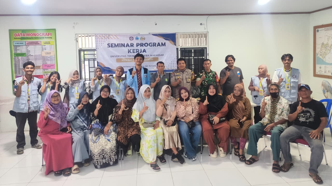 Bertempat di Aula Kantor Lurah Pallantikang diadakan seminar program kerja Mahasiswa KKN Unitama makassar