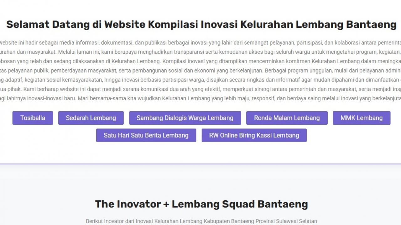 “Tak Henti Berinovasi! Kelurahan Lembang di Bawah Kepemimpinan Dedy Anshari Luncurkan Role Model RW Online Biring Kassi”