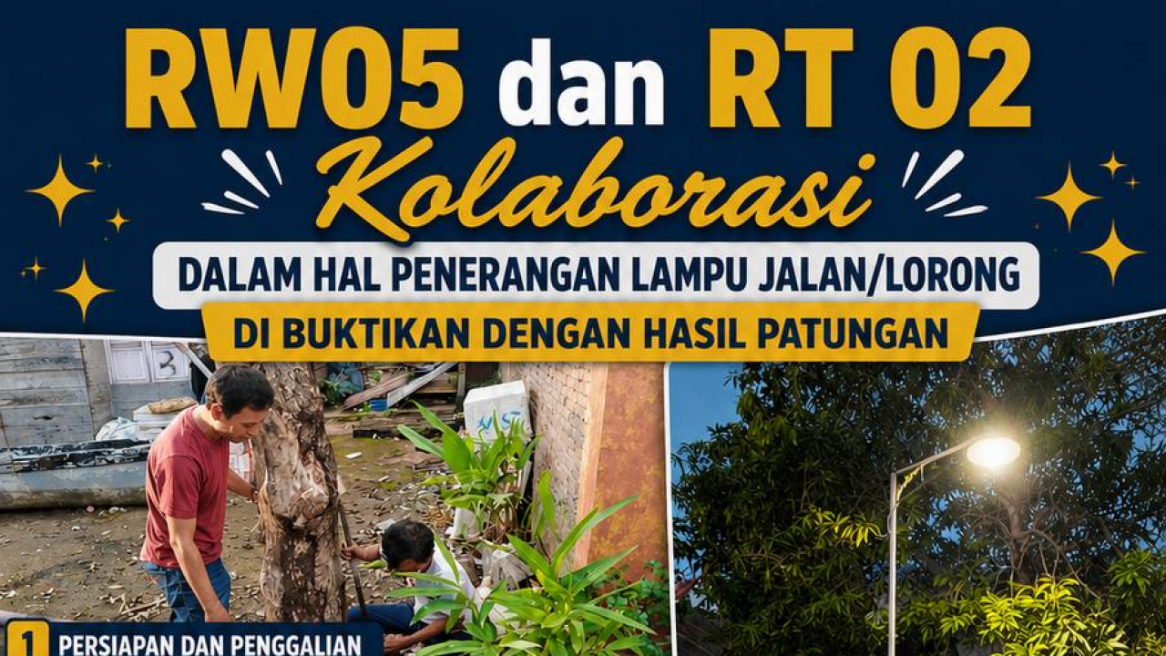Patungan Demi Terang Kampung! RW.05 Biring Kassi Kelurahan Lembang Pasang Tiang Lampu Jalan Baru, Warga Salut: Kreatif dan Inovatif