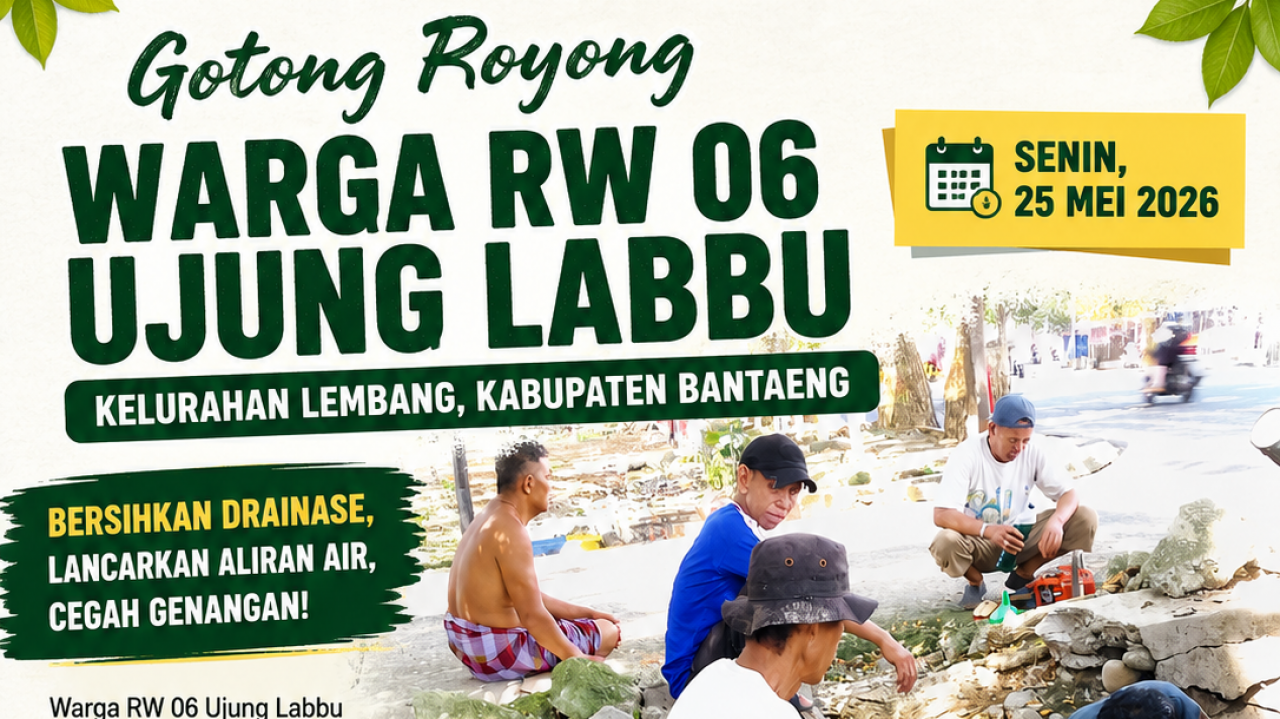 Warga RW 06 Ujung Labbu Gelar Gotong Royong Bersihkan Saluran Drainase BULOG yang Tersumbat