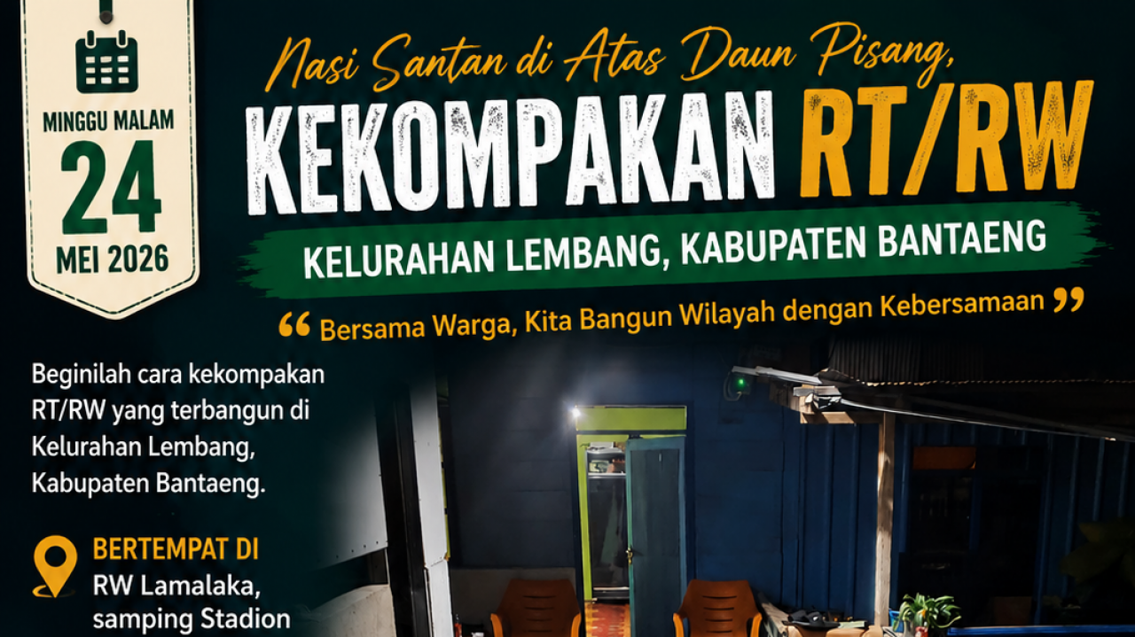 Nasi Santan di Atas Daun Pisang, Kekompakan RT/RW Kelurahan Lembang Jadi Contoh Kebersamaan Warga
