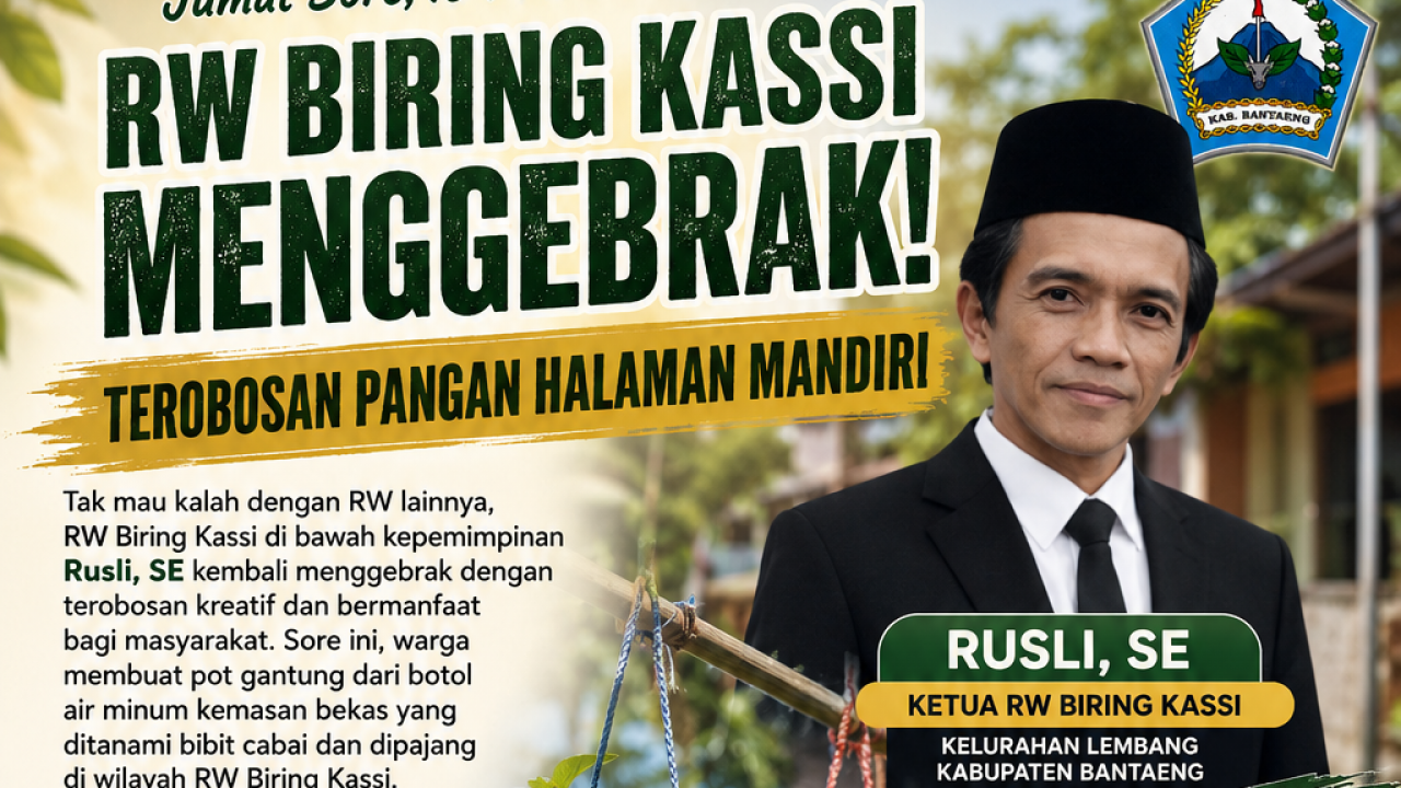 RW Biring Kassi Bergerak Maju: Rusli, SE Hadirkan Terobosan Pot Gantung Cabai Demi Wujudkan Pangan Mandiri