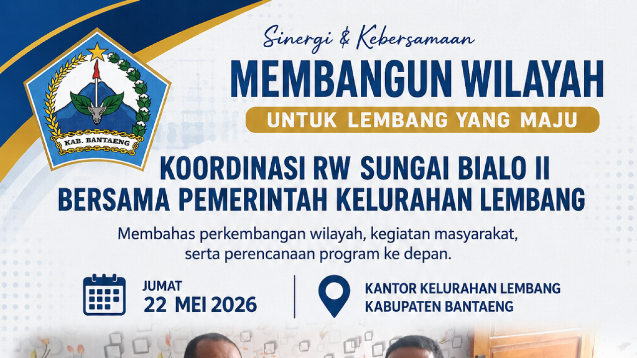Sinergi Bangun Wilayah, RW Sungai Bialo II Gelar Koordinasi Bersama Pemerintah Kelurahan Lembang