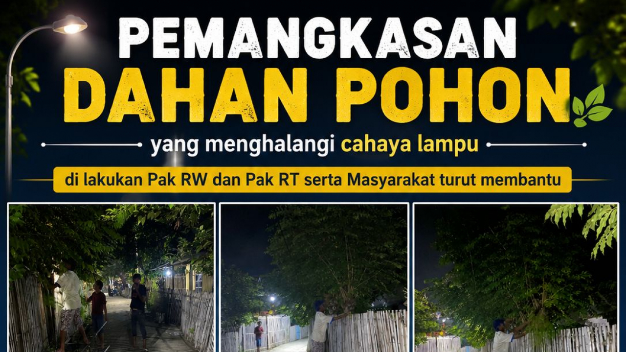 Gerak Cepat RW 05 Biring Kassi, Tindak Lanjuti Aspirasi Warga Melalui Pemangkasan Dahan Pohon