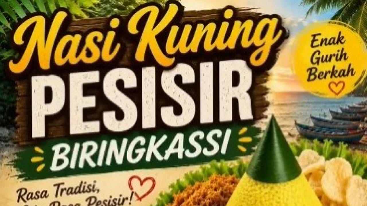 Nikmati Cita Rasa Pesisir! Nasi Kuning Pesisir Biring Kassi, Kuliner Lokal yang Siap Menggungah Selera di Kelurahan Lembang