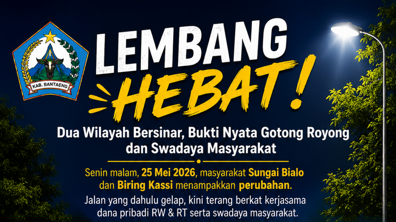 LEMBANG HEBAT! Dua Wilayah di Kelurahan Lembang Kini Bersinar Terang Berkat Kekompakan RW, RT dan Swadaya Warga