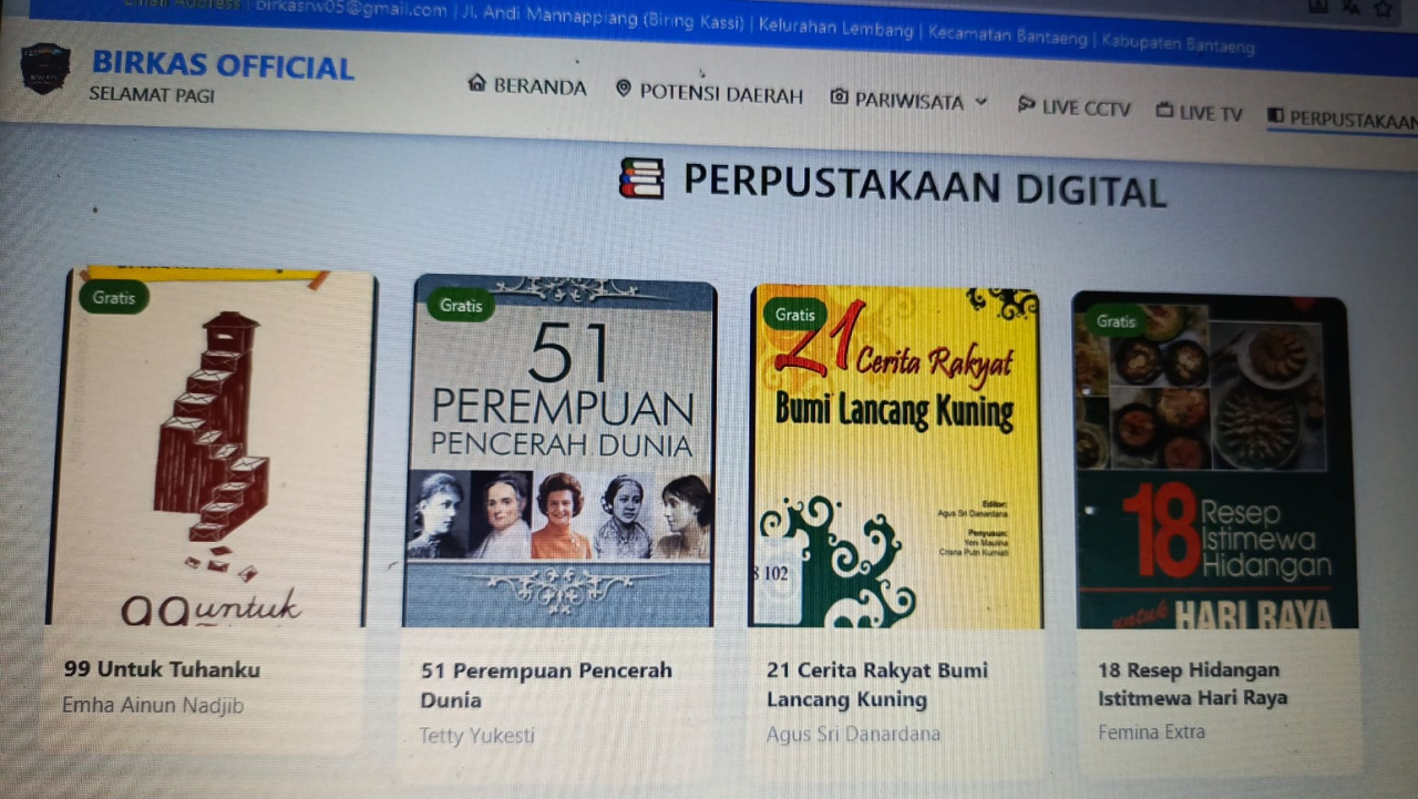 Biring Kassi Kelurahan Lembang Siap Jadi Percontohan RW Digital di Bantaeng, Website Resmi Tambah Fitur Perpustakaan Digital
