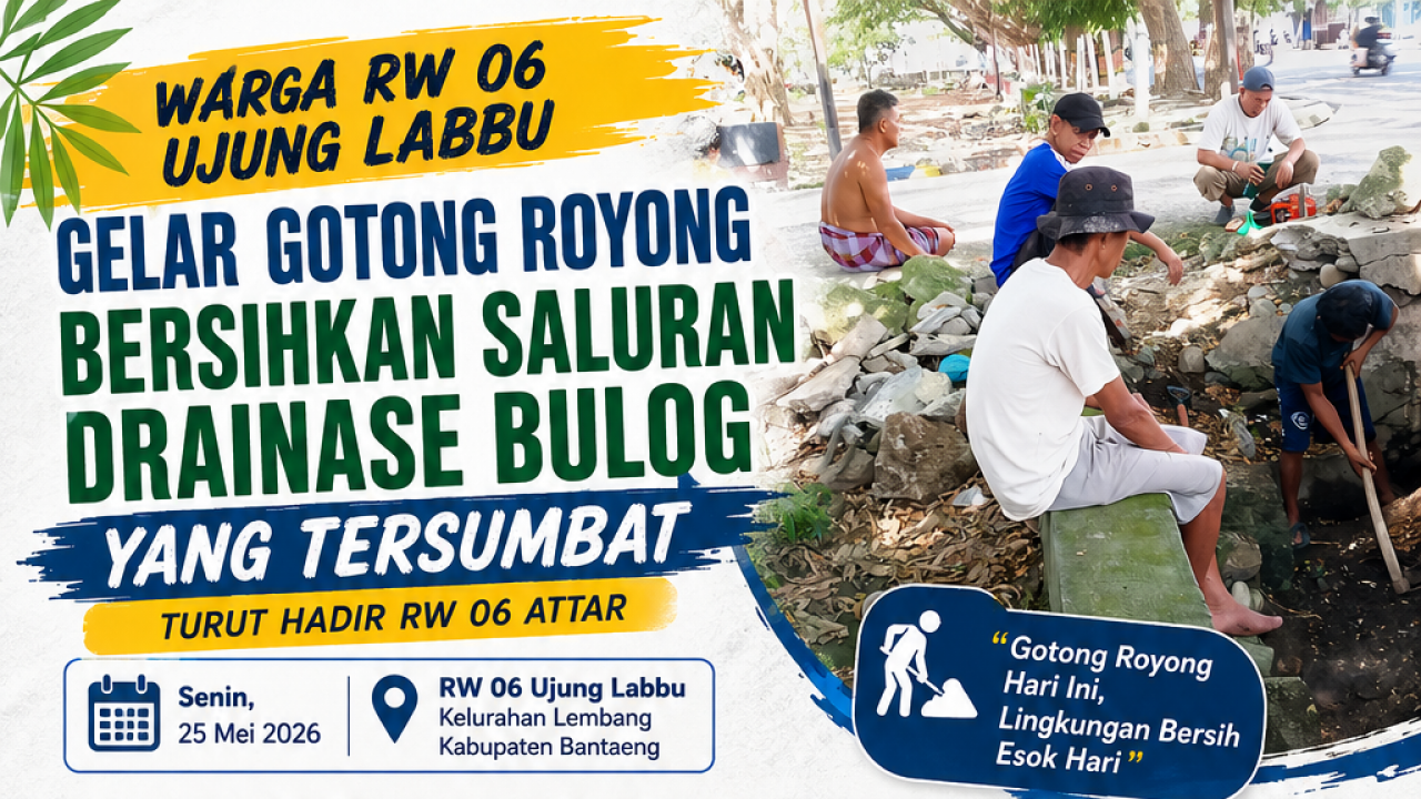 RW 06 Ujung Labbu Bergerak Bersama Atasi Drainase Tersumbat, RW Attar dan RT Syamsuddin Turun Langsung