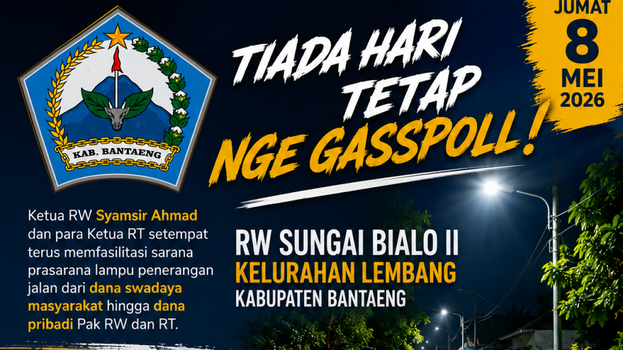 GASSPOLL TERUS! Sungai Bialo II Tak Pernah Padam, RW dan RT Kompak Bangkitkan Terang Kampung dari Swadaya Warga