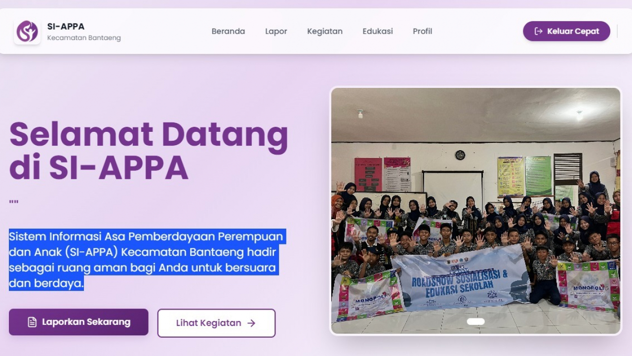 Kabar Bahagia dari Kecamatan Bantaeng: Hadir Aplikasi SI-APPA, Inovasi Mahasiswi KKN 115 UNHAS untuk Pemberdayaan Perempuan dan Anak