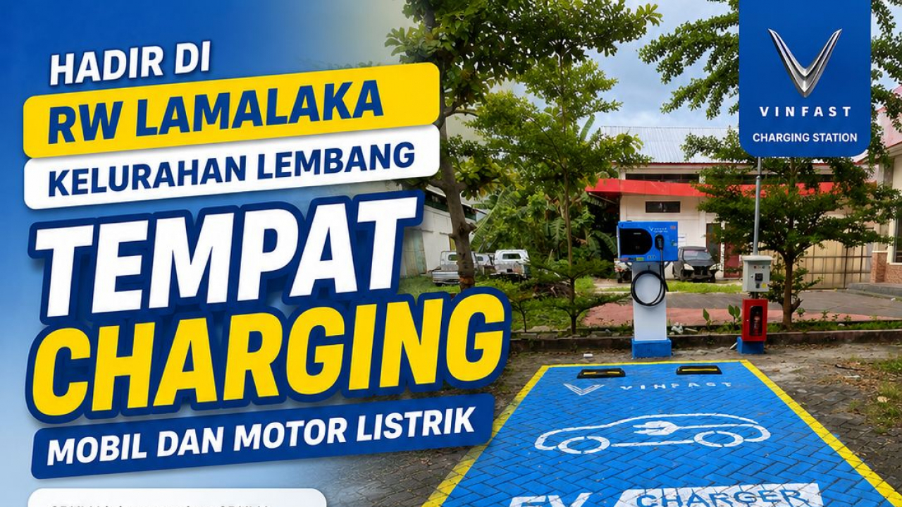 WUIH KEREN! RW Lamalaka Kelurahan Lembang Kini Punya Tempat Charging Mobil dan Motor Listrik, Siap Sambut Masa Depan Hijau!