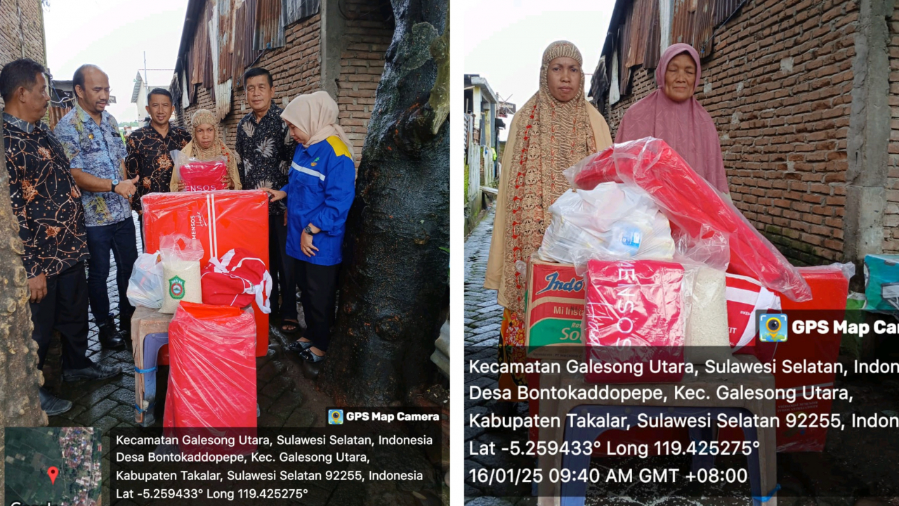 Bantuan Sembako Disalurkan untuk Korban Angin Kencang di Desa Bontokaddopepe