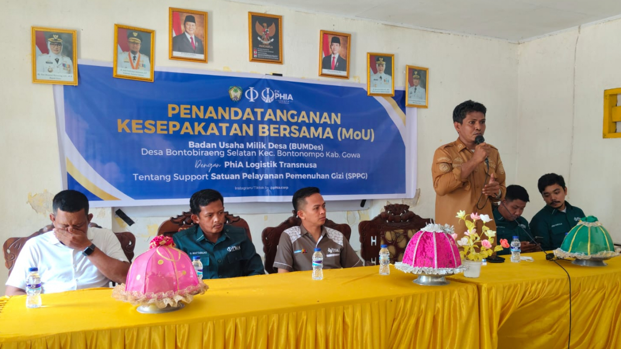 BUMDes Sipakaingga Desa Bontobiraeng Selatan Jalin Kerja Sama dengan PT. PhiA Logistik Transnusa untuk Dukung Program Pemenuhan Gizi