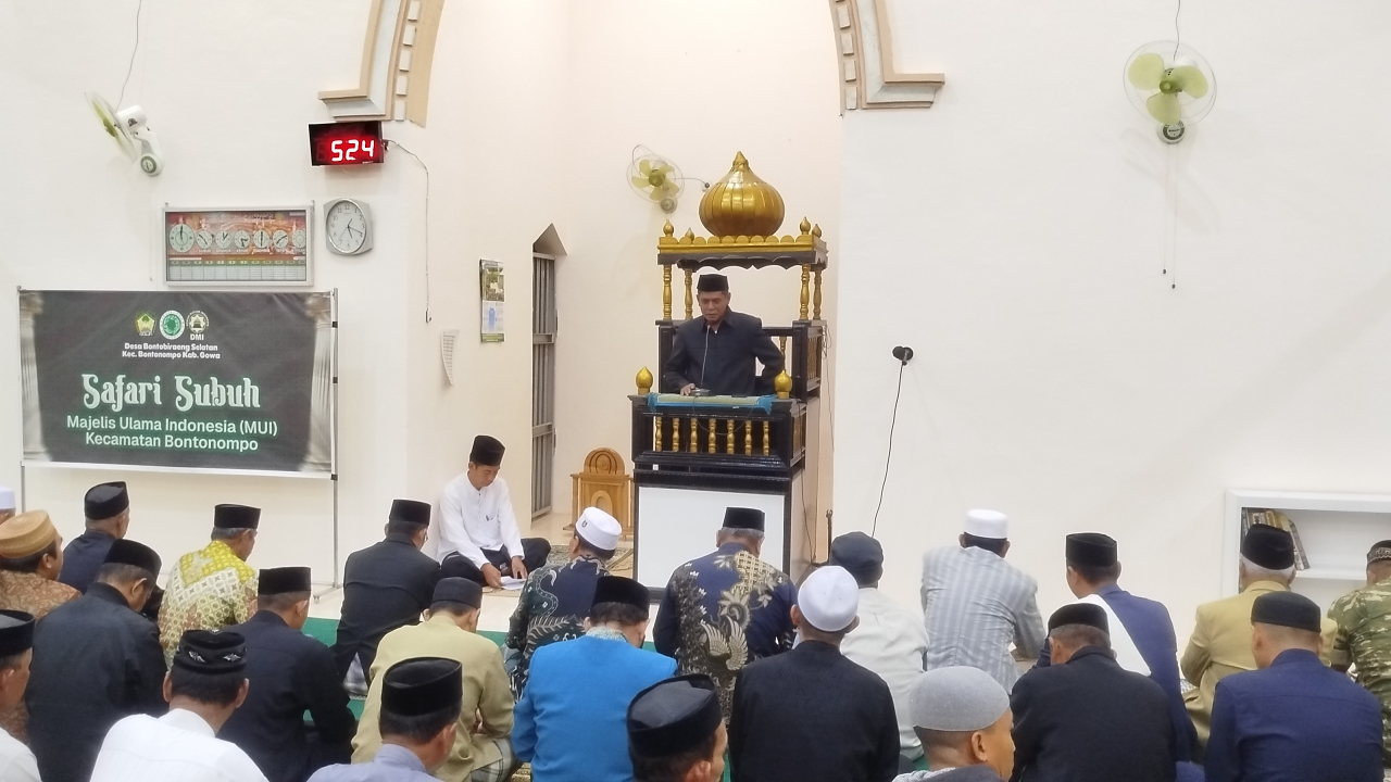 Safari Subuh MUI Kecamatan Bontonompo Pererat Ukhuwah di Masjid Al Islam Kacci-Kacci