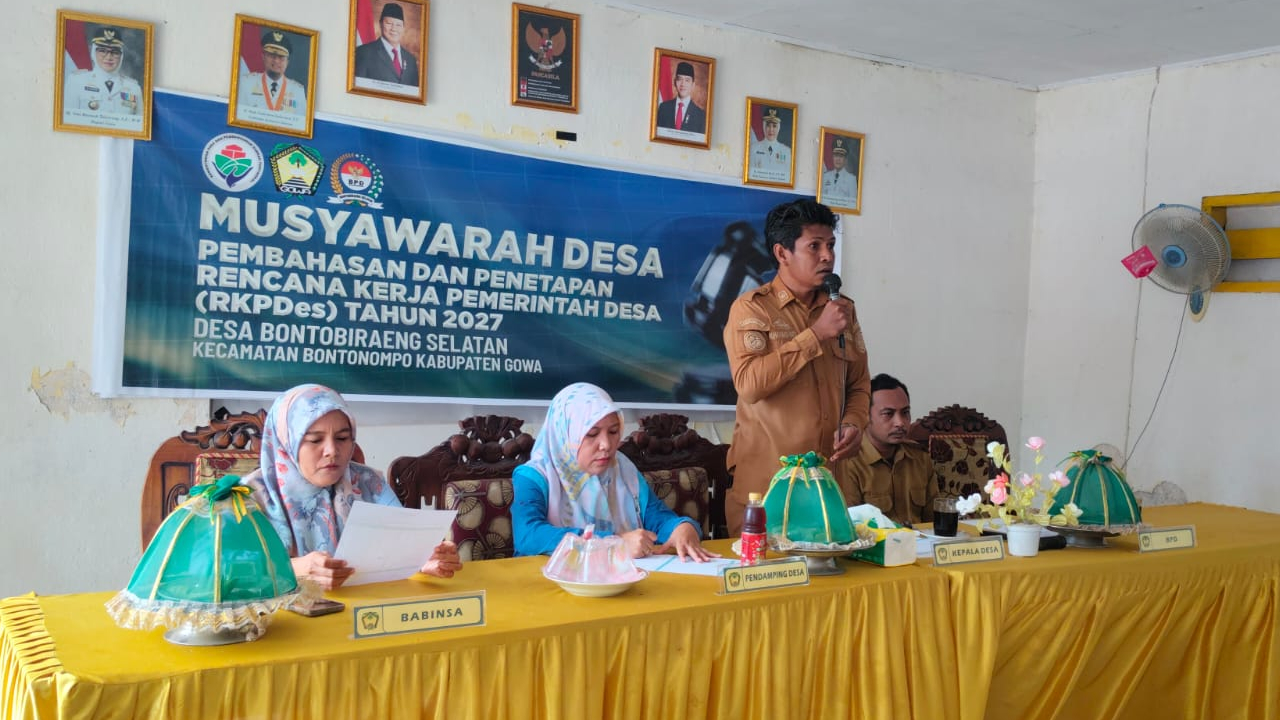 Pemdes Bontobiraeng Selatan Gelar Musyawarah Desa Pembahasan dan Penetapan Rencana Kerja Pemerintah Desa Tahun 2027