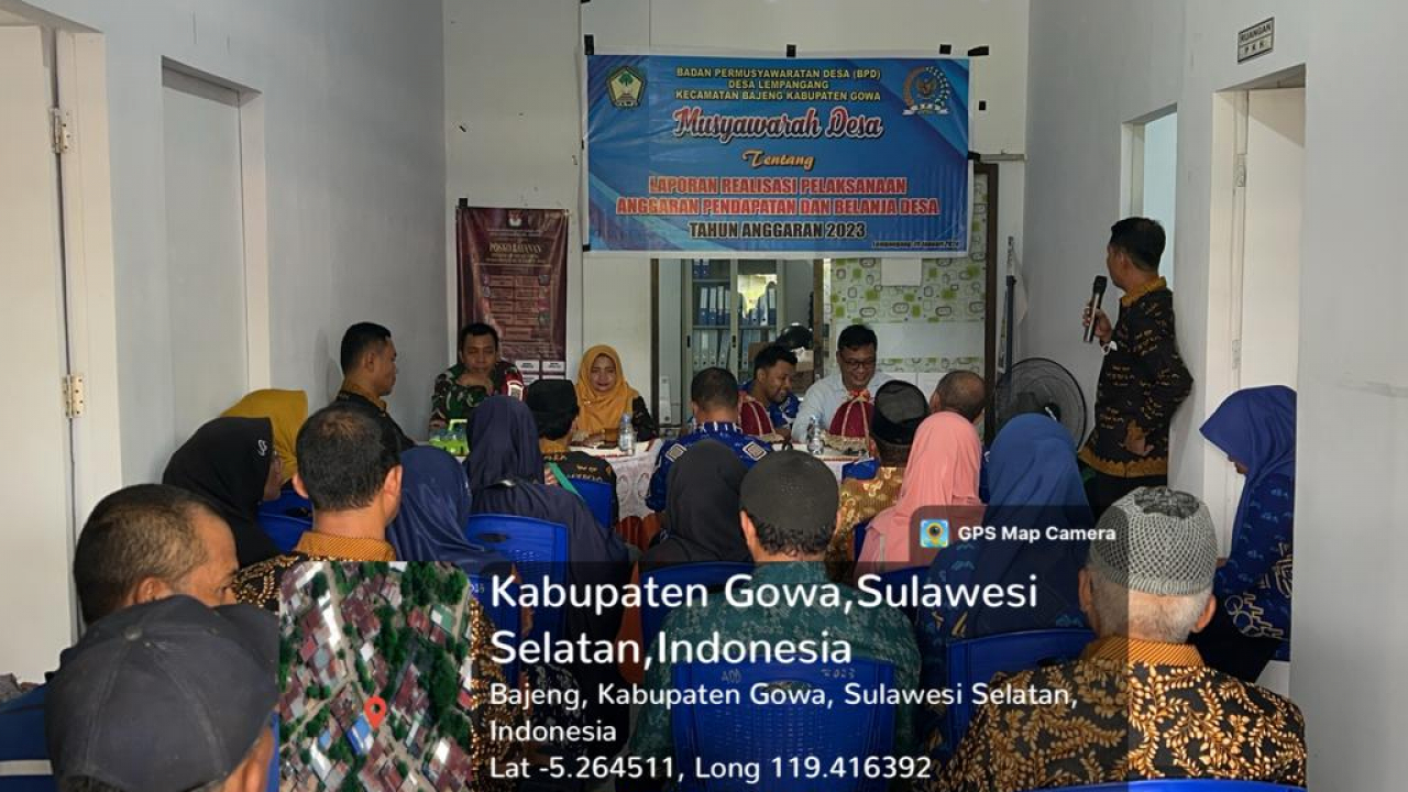 Musyawarah Desa Tentang Laporan Realisasi APBDesa Tahun Anggaran 2023 di Desa Lempangang