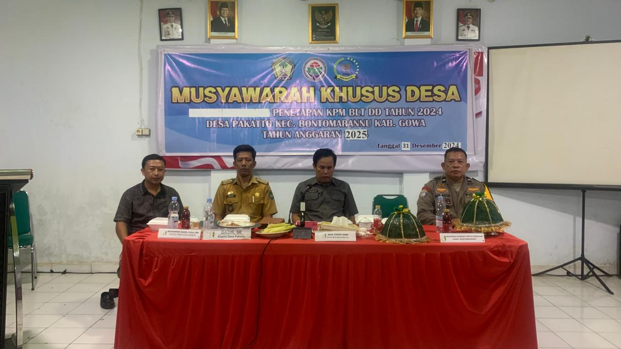 Dokumentasi Musyawarah Khusus Desa Penetapan KPM BLT-DD Tahun Anggaran 2025 di Desa Pakatto