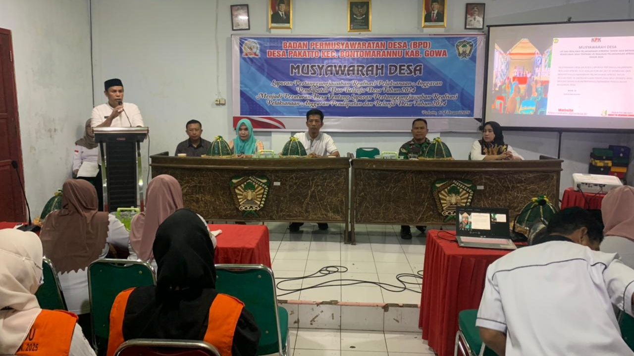 Musyawarah Desa Pakatto: Penetapan Peraturan Desa tentang Laporan Pertanggungjawaban Realisasi APBDes Tahun 2024