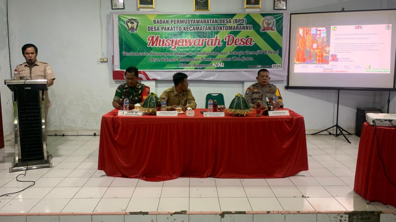 Musyawarah Desa Pakatto Bahas Rancangan APBDes Tahun Anggaran 2025