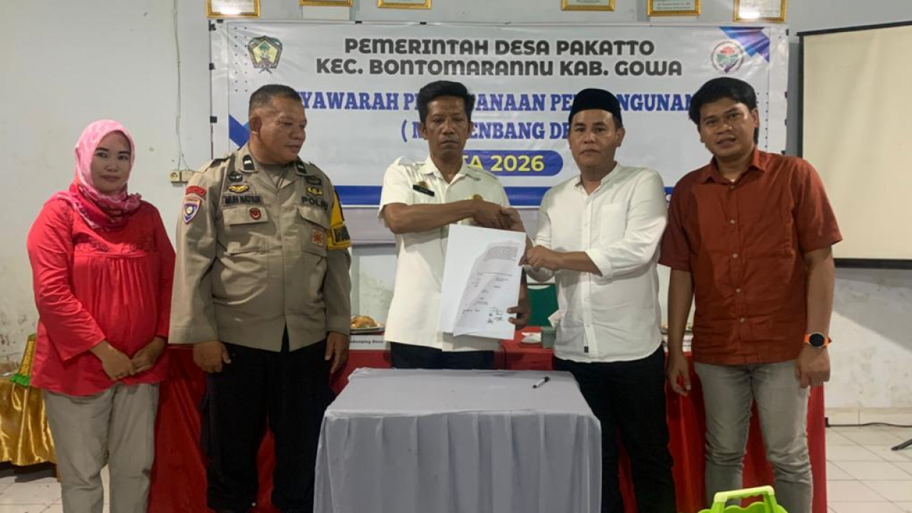 Musyawarah Perencanaan Pembangunan Desa Pakatto Tahun Anggaran 2026 di Aula Kantor Desa