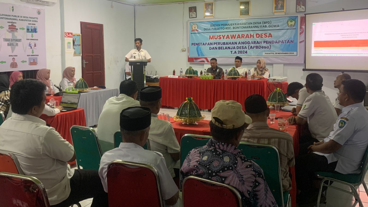 Musyawarah Desa Penetapan Perubahan APBDes Tahun Anggaran 2024 di Desa Pakatto