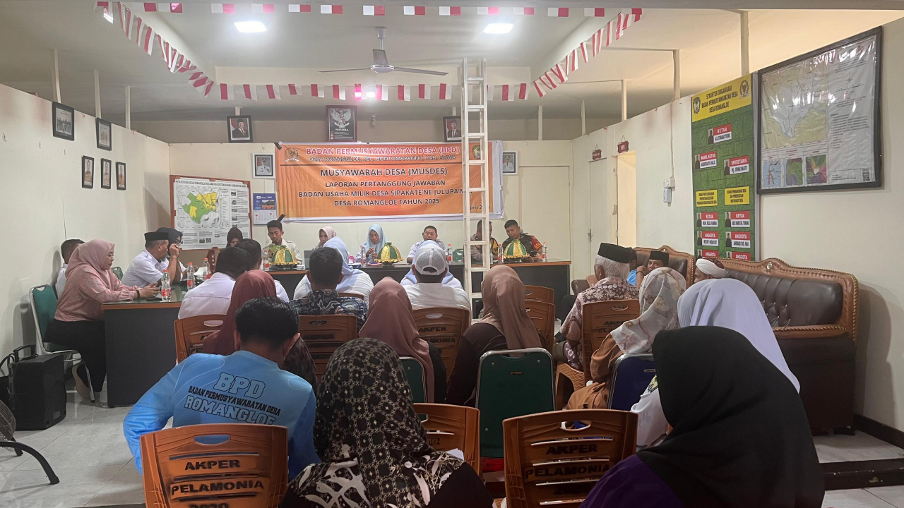 Musyawarah Desa: Laporan Pertanggungjawaban BUMDes Sipakate'ne Julupa'mai Desa Romangloe Tahun 2025
