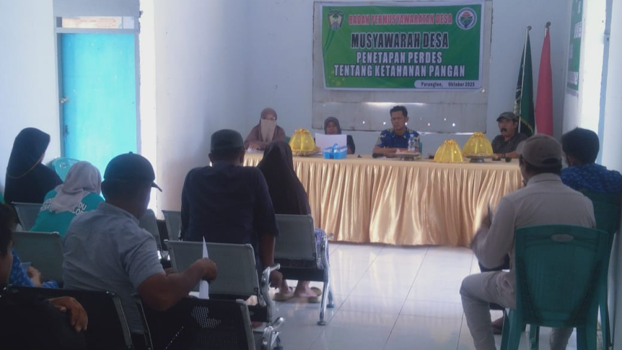 Musyawara Desa penetapan Perdes tentang ketahanan Pangan tahun anggaran 2025