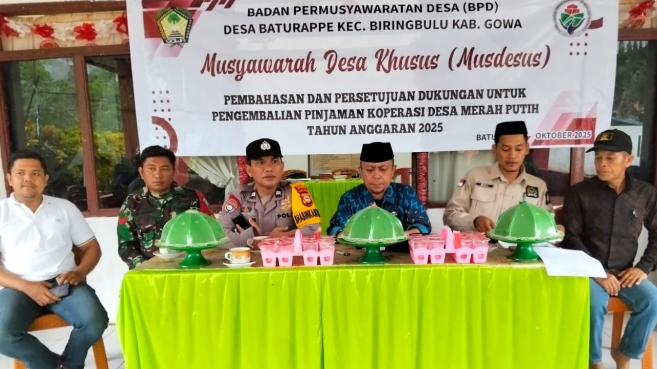 MUSYAWARAH DESA KHUSUS (MUSDESUS) TENTANG PEMBAHASAN DAN PERSETUJUAN DUKUNGAN UNTUK PENGEMBALIAN PINJAMAN KOPERASI DESA MERAH PUTIH TAHUN 2025