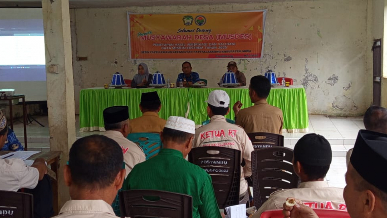 Musyawarah Desa Penetapan Hasil Verifikasi dan Validasi Data Miskin Ekstrem Desa Pacellekang Tahun 2025