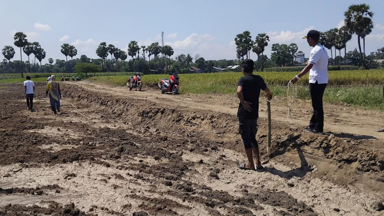 Pengukuran Tanah Sawah di Desa Pabundukang Dilakukan Aparat Desa