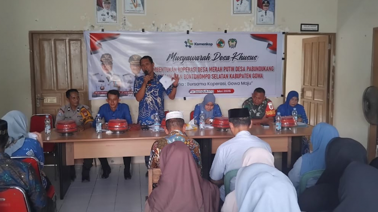 Musyawarah khusus pembentukan koperasi merah putih Desa pa'bundukang Kec.bontonompo selatan Kab.gowa