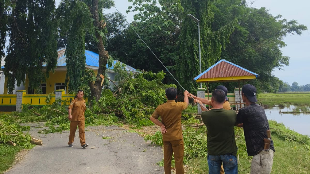 Kerja Bakti Pemangkasan Pohon di Desa Bontomanai