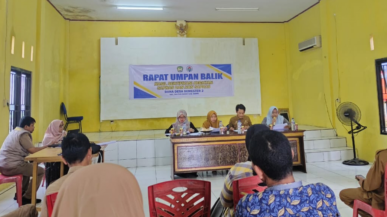 Evaluasi APBDes 2024: Pemerintah Desa Bontomanai Hadiri Rapat Umpan Balik di Kecamatan Bajeng Barat